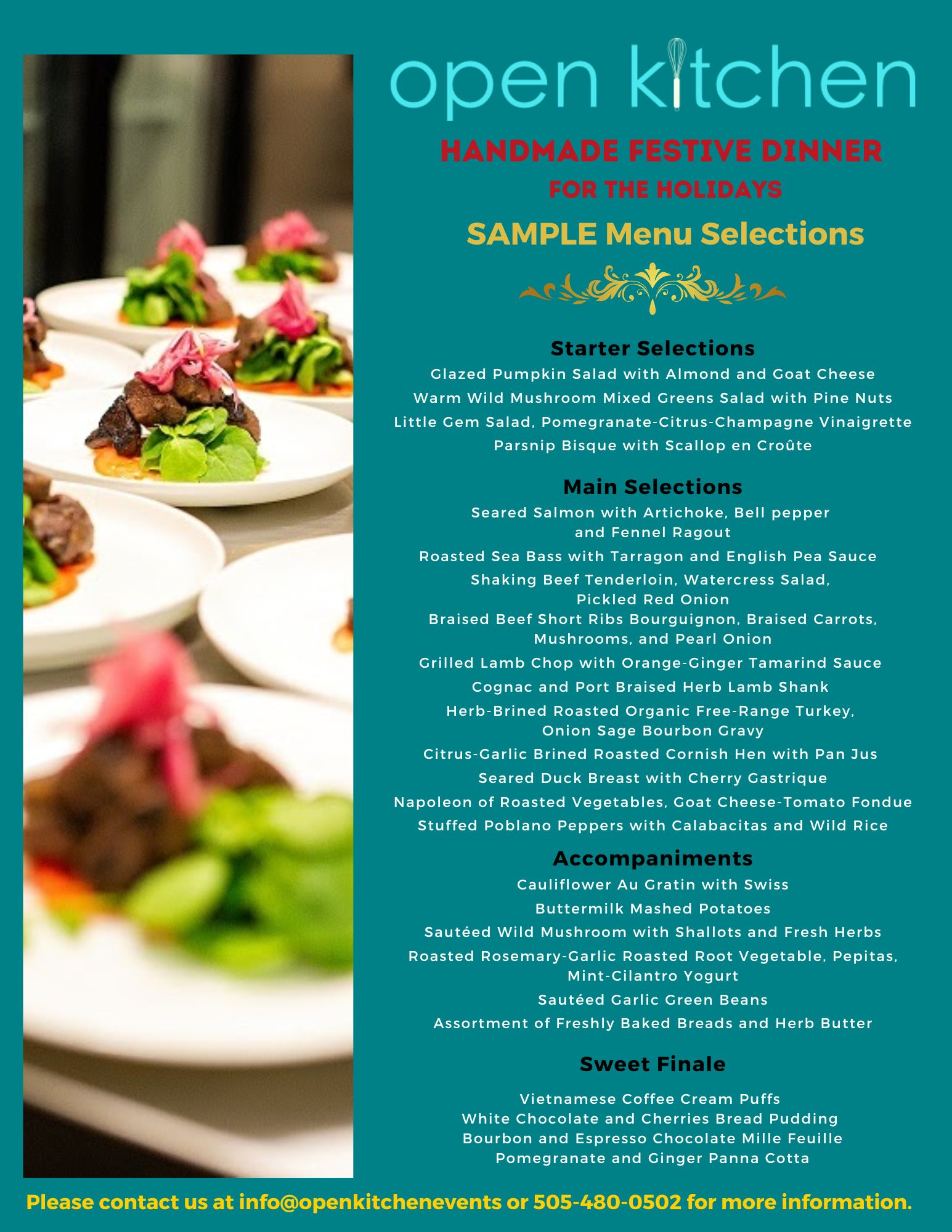 Festive Dinner Sample Menus