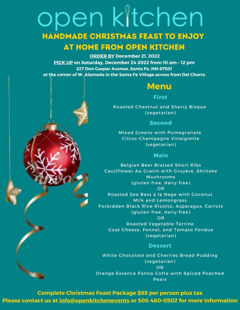 Open Kitchen Events Handmade Christmas Feast to Enjoy at Home from Open